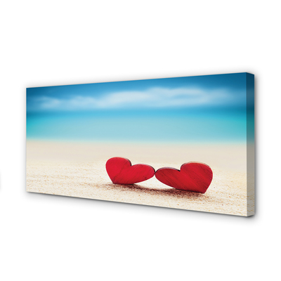 Tableaux sur toile canvas Coeur de la mer de sable rouge