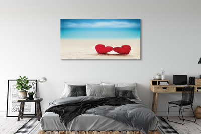 Tableaux sur toile canvas Coeur de la mer de sable rouge