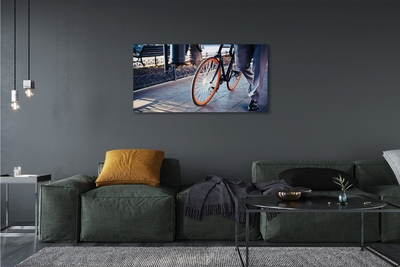 Tableaux sur toile canvas Ville de vélo jambe