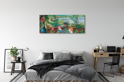 Tableaux sur toile canvas Réunion d'art près du lac