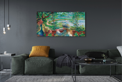 Tableaux sur toile canvas Réunion d'art près du lac