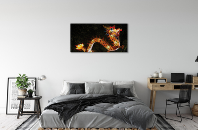 Tableaux sur toile canvas Dragon japonais illuminé