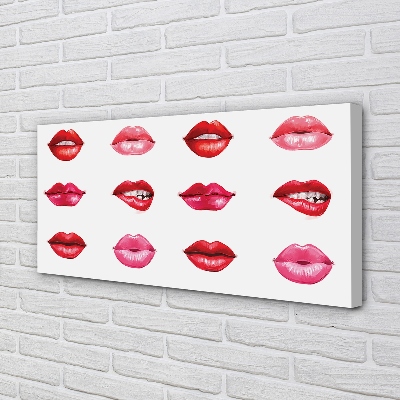 Tableaux sur toile canvas Rouge et lèvres roses