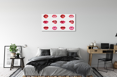 Tableaux sur toile canvas Rouge et lèvres roses