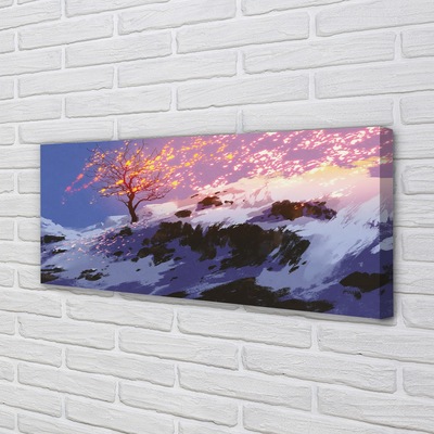 Tableaux sur toile canvas La cime des arbres d'hiver