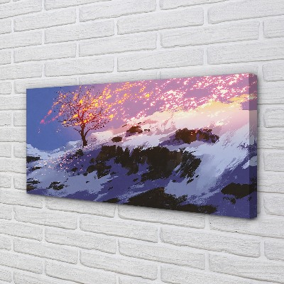 Tableaux sur toile canvas La cime des arbres d'hiver