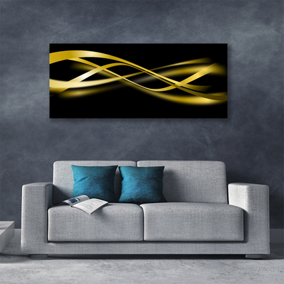 Tableaux sur toile Art abstrait art noir jaune or
