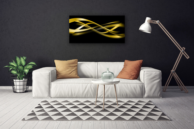 Tableaux sur toile Art abstrait art noir jaune or