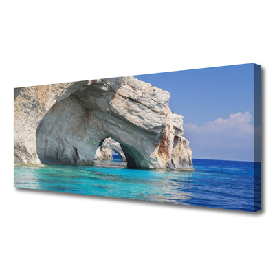 Tableaux sur toile Falaise mer eau paysage bleu blanc