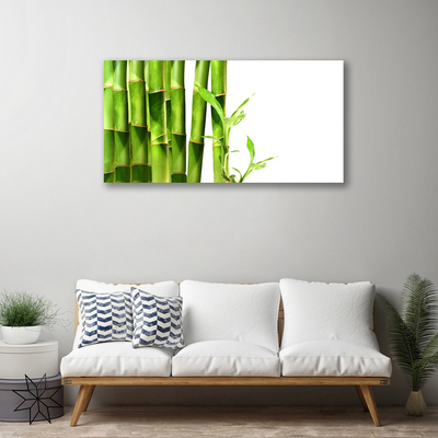 Tableaux sur toile Bambou floral vert blanc
