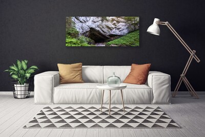 Tableaux sur toile Caverne de montagne nature vert gris