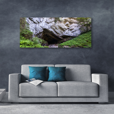 Tableaux sur toile Caverne de montagne nature vert gris