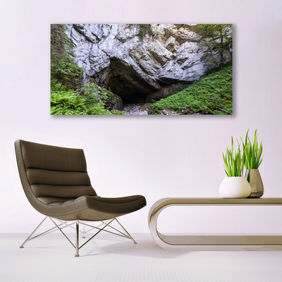 Tableaux sur toile Caverne de montagne nature vert gris