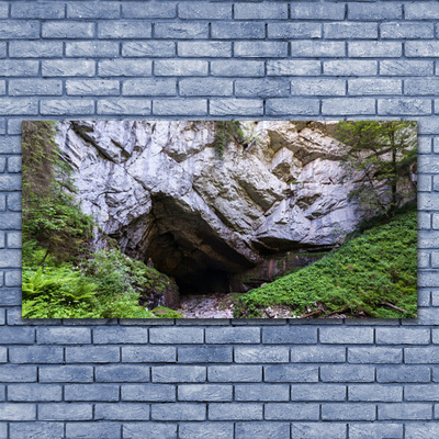 Tableaux sur toile Caverne de montagne nature vert gris