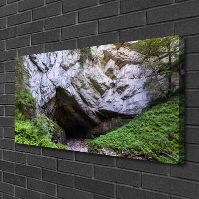 Tableaux sur toile Caverne de montagne nature vert gris