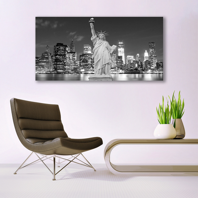 Tableaux sur toile Statue de la liberté new york bâtiments gris