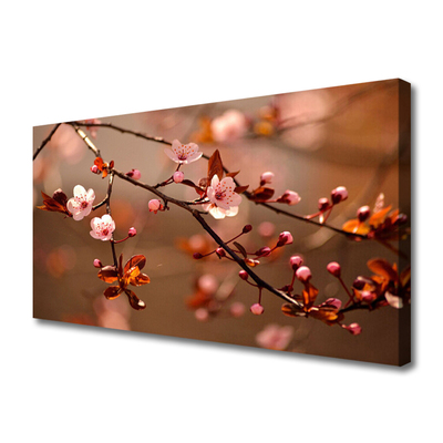 Tableaux sur toile Branche de fleurs nature rose