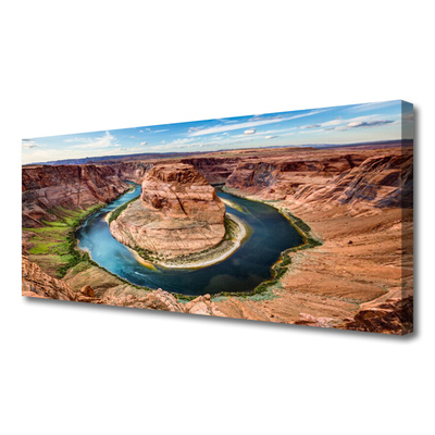 Tableaux sur toile Grand canyon rivière paysage rouge bleu vert