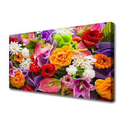 Tableaux sur toile Fleurs floral multicolore