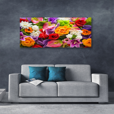 Tableaux sur toile Fleurs floral multicolore