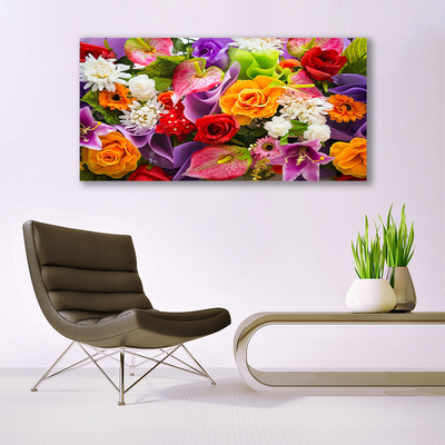 Tableaux sur toile Fleurs floral multicolore