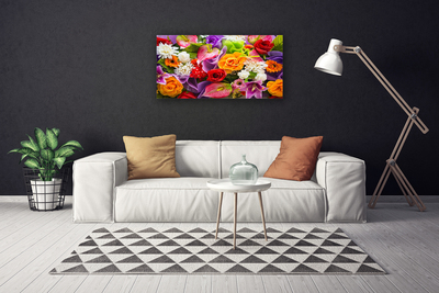 Tableaux sur toile Fleurs floral multicolore