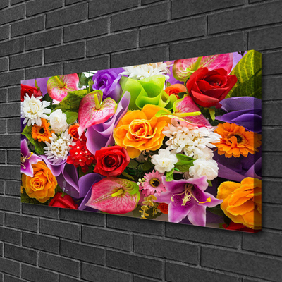 Tableaux sur toile Fleurs floral multicolore