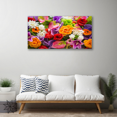 Tableaux sur toile Fleurs floral multicolore