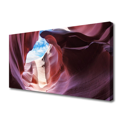 Tableaux sur toile Rivière roche art rose bleu