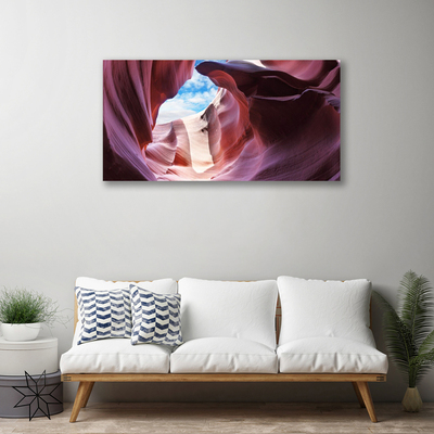 Tableaux sur toile Rivière roche art rose bleu