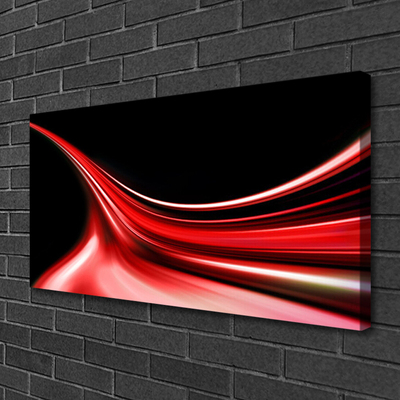 Tableaux sur toile Lignes abstraites art rouge noir
