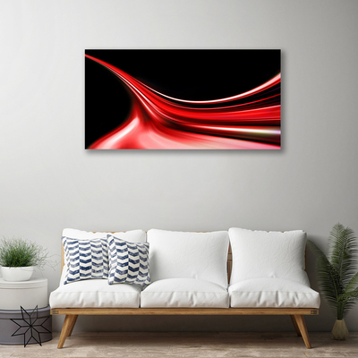 Tableaux sur toile Lignes abstraites art rouge noir