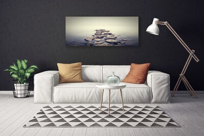 Tableaux sur toile Pierres eau paysage blanc gris