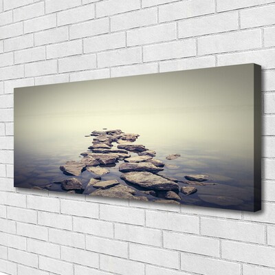 Tableaux sur toile Pierres eau paysage blanc gris