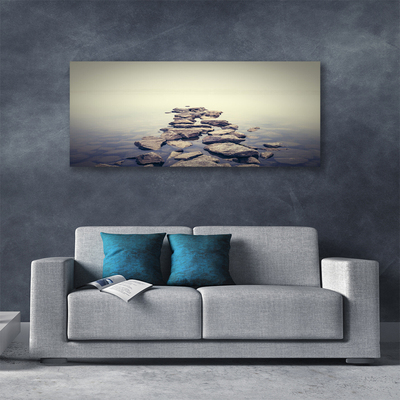 Tableaux sur toile Pierres eau paysage blanc gris