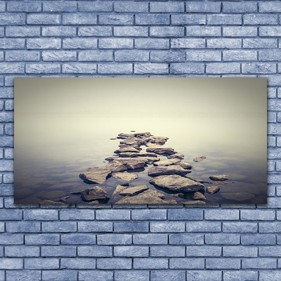 Tableaux sur toile Pierres eau paysage blanc gris