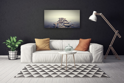 Tableaux sur toile Pierres eau paysage blanc gris