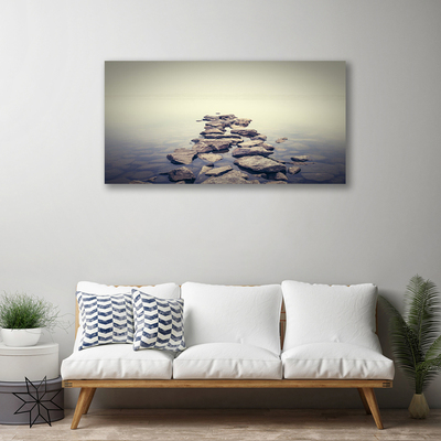 Tableaux sur toile Pierres eau paysage blanc gris