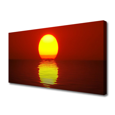 Tableaux sur toile Coucher du soleil mer paysage orange jaune