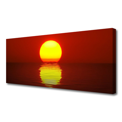 Tableaux sur toile Coucher du soleil mer paysage orange jaune