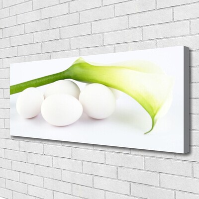 Tableaux sur toile Œufs floral blanc vert