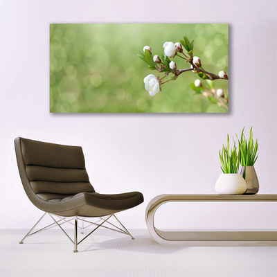 Tableaux sur toile Fleurs floral vert blanc