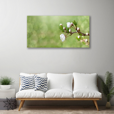 Tableaux sur toile Fleurs floral vert blanc