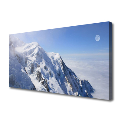 Tableaux sur toile Montagnes paysage bleu blanc