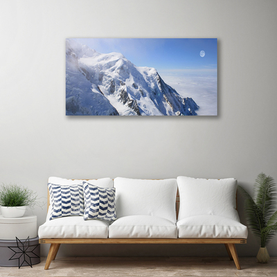 Tableaux sur toile Montagnes paysage bleu blanc