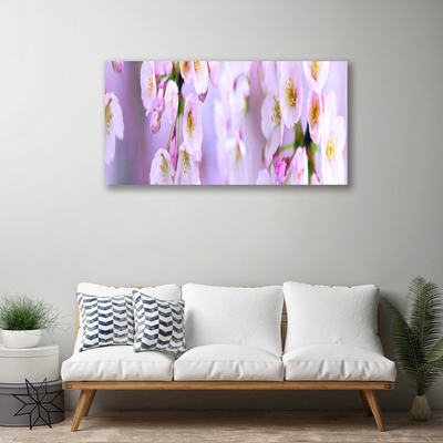Tableaux sur toile Fleurs floral blanc violet