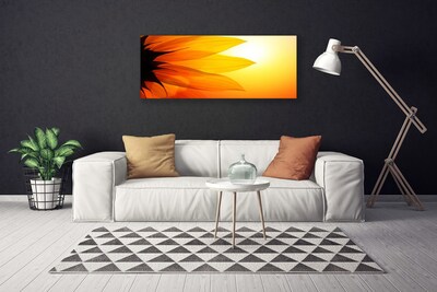 Tableaux sur toile Fleur floral jaune noir orange