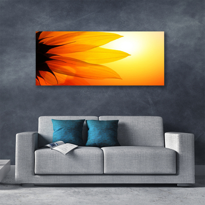 Tableaux sur toile Fleur floral jaune noir orange