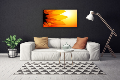 Tableaux sur toile Fleur floral jaune noir orange