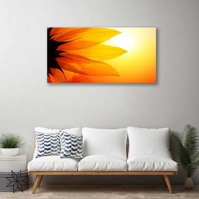 Tableaux sur toile Fleur floral jaune noir orange